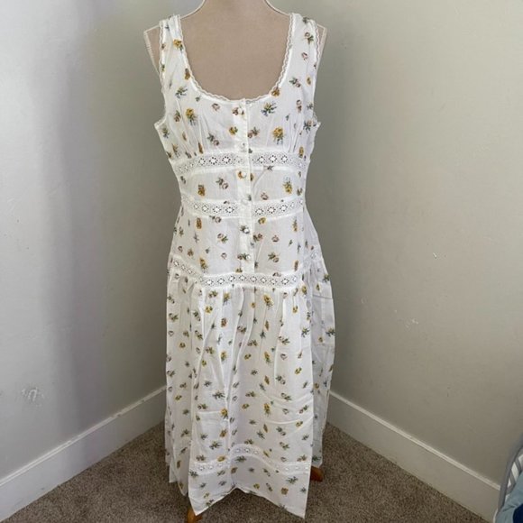 ASOS Design Sleeveless Lace Insert Midi Dress - Picture 2 of 10